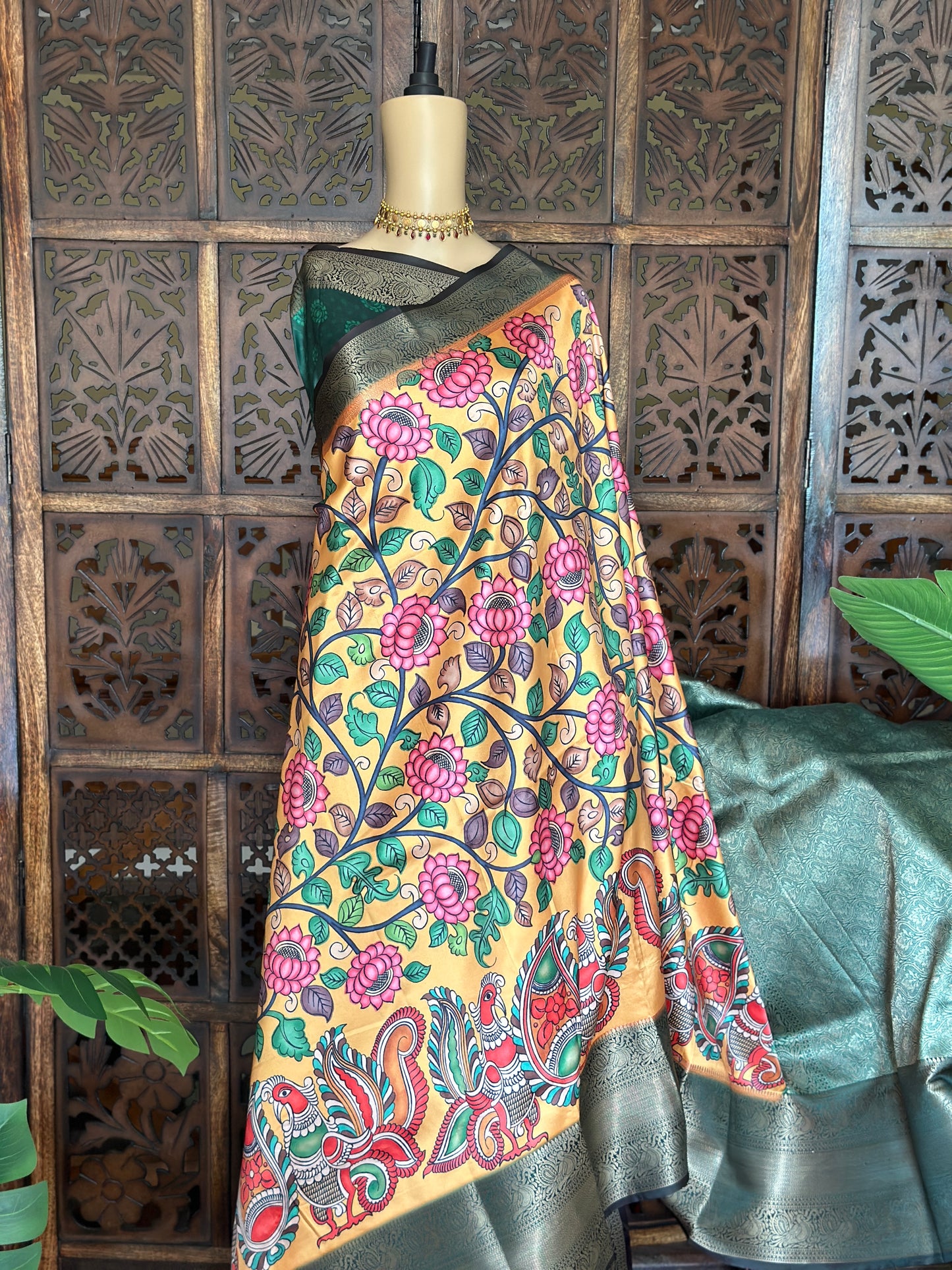Kamal Kanchi Kalamkari Saree