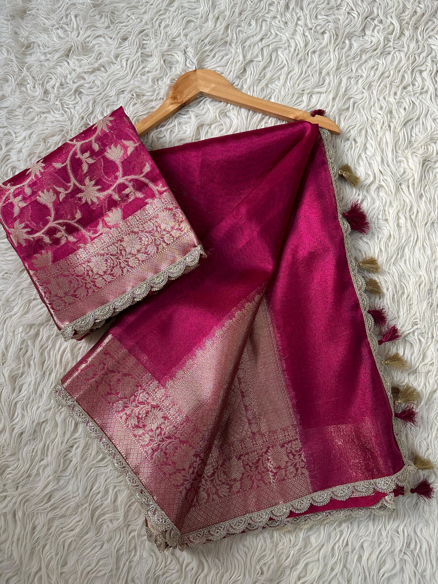 Tarang Pink Tissue Saree