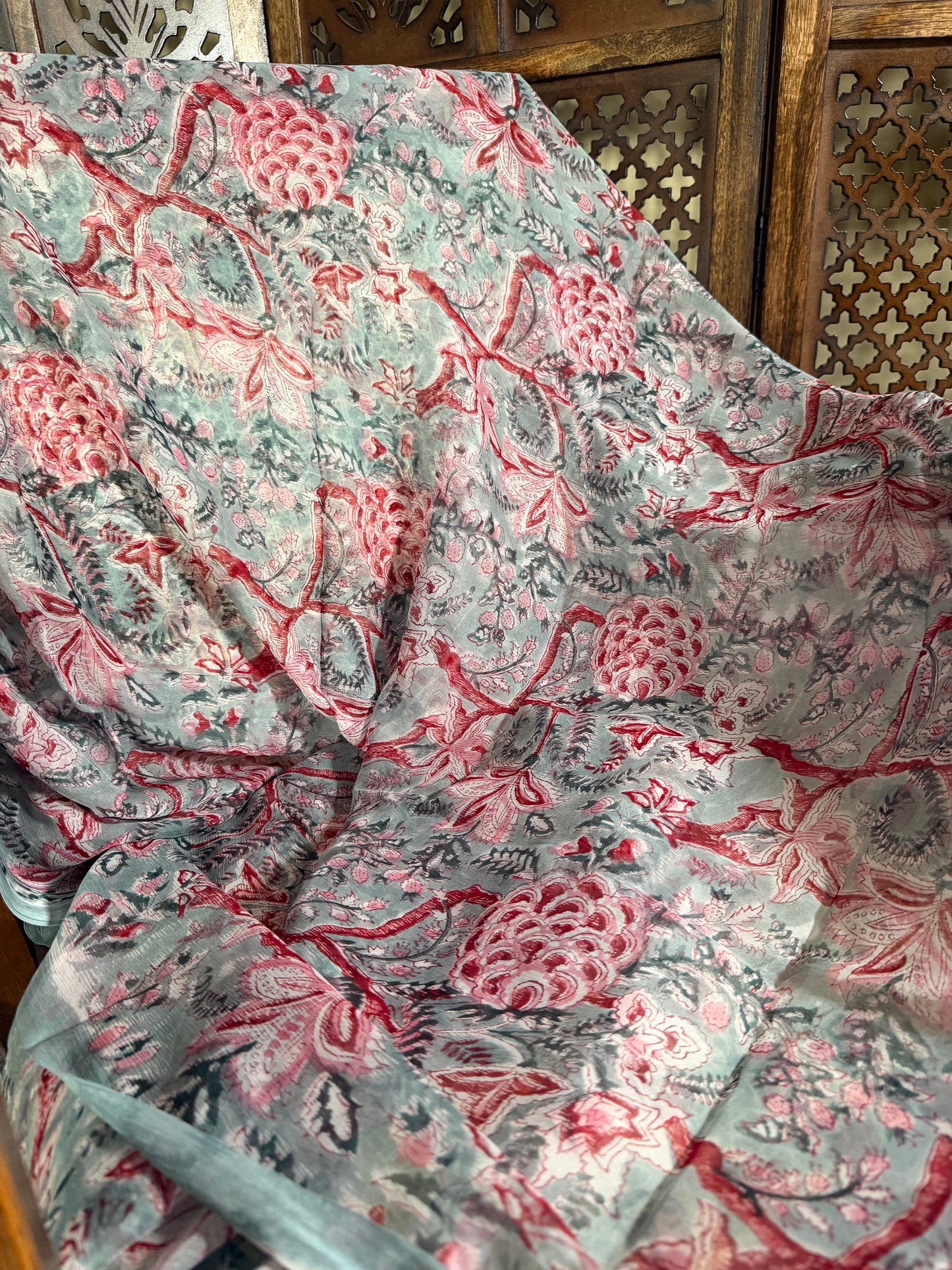 Naira Chiffon HandBlock Printed Saree
