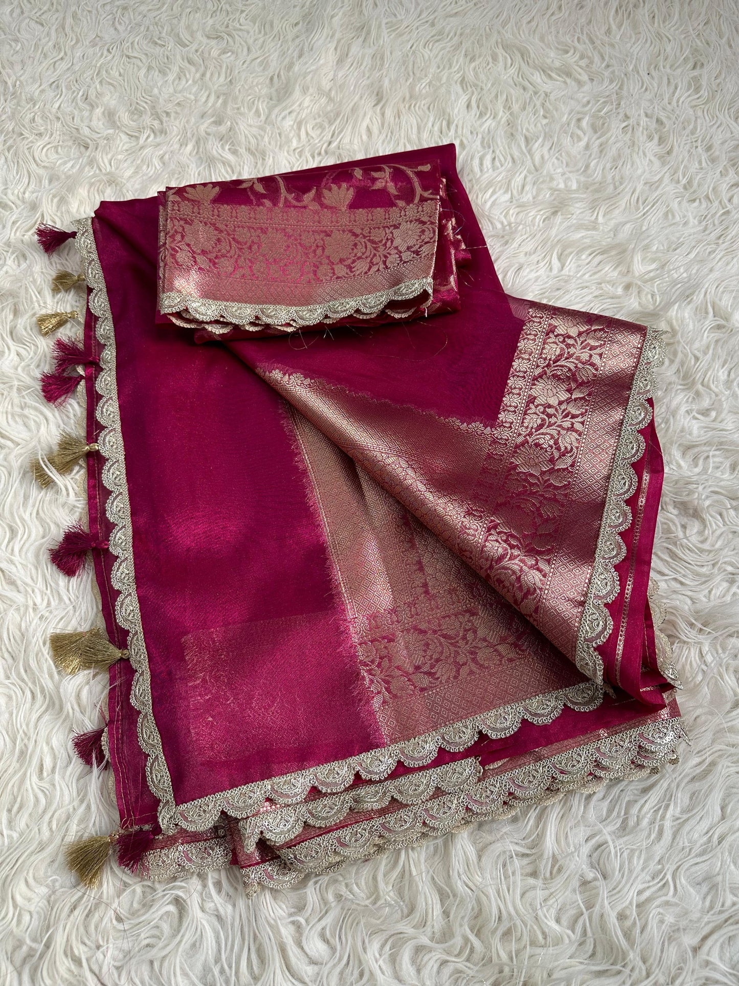 Tarang Pink Tissue Saree