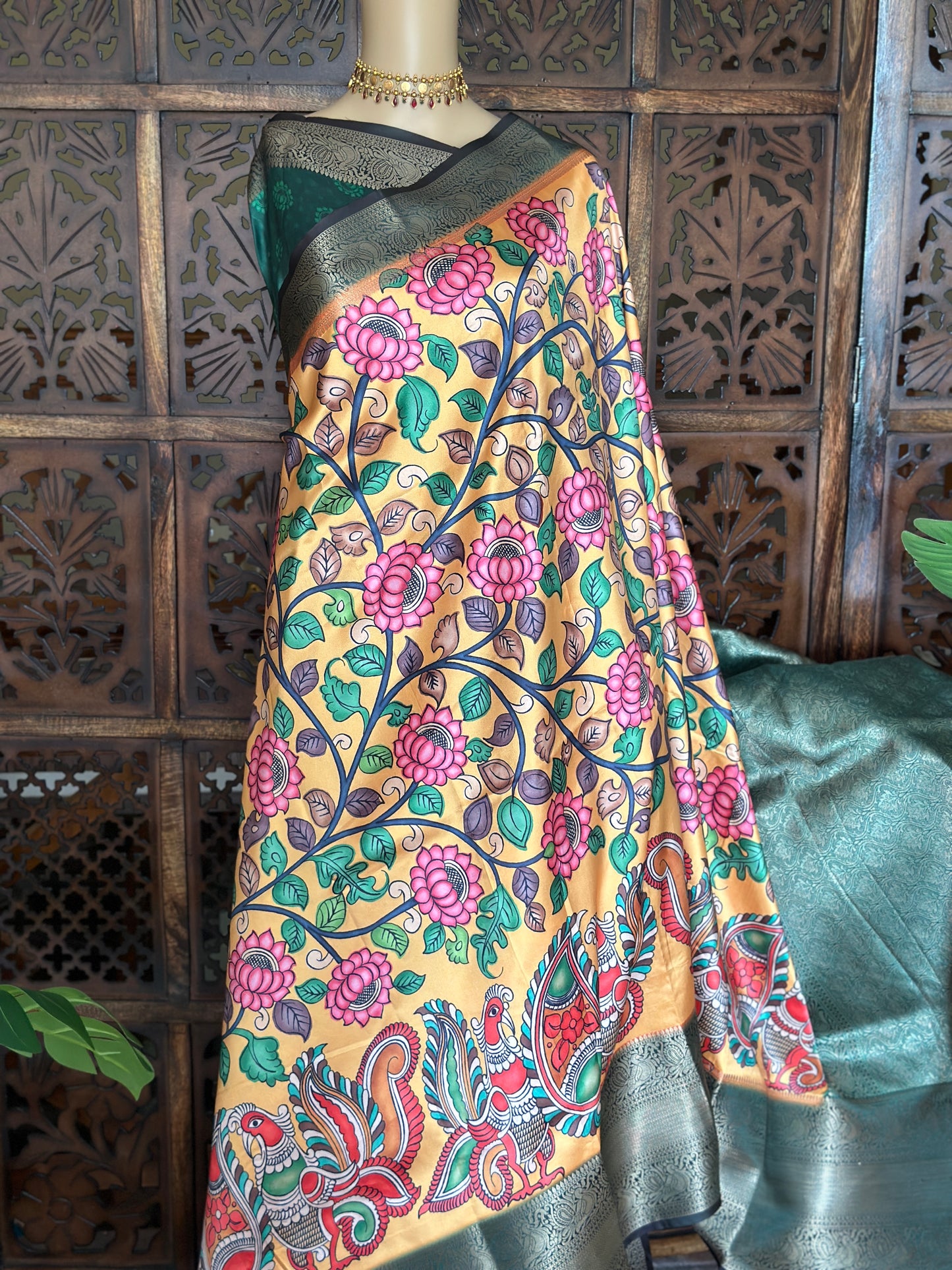 Kamal Kanchi Kalamkari Saree