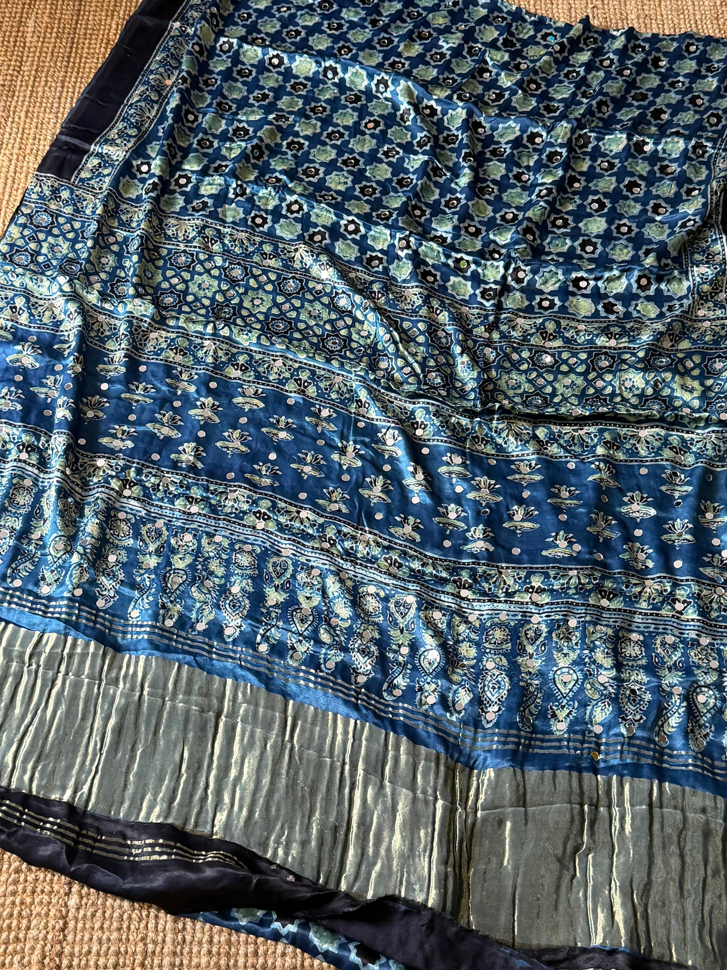 Neelam Mirror Work Modal Silk Saree