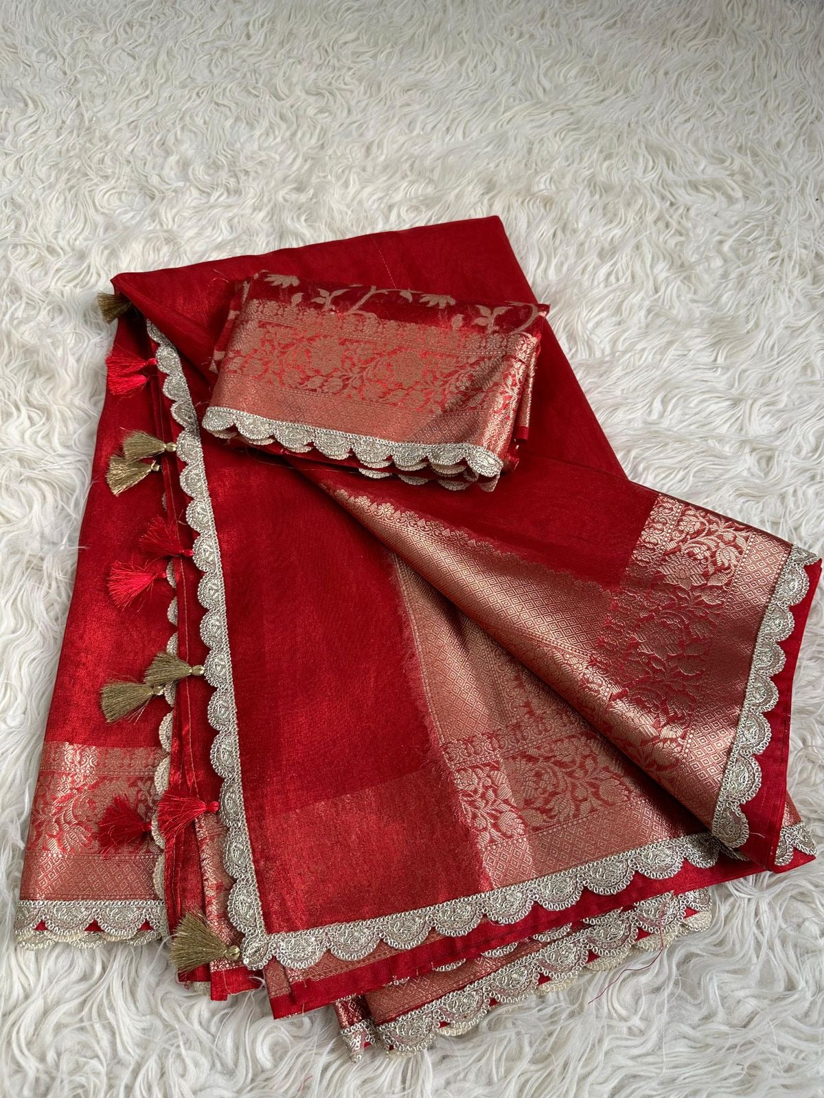 Tarang Red Tissue Saree