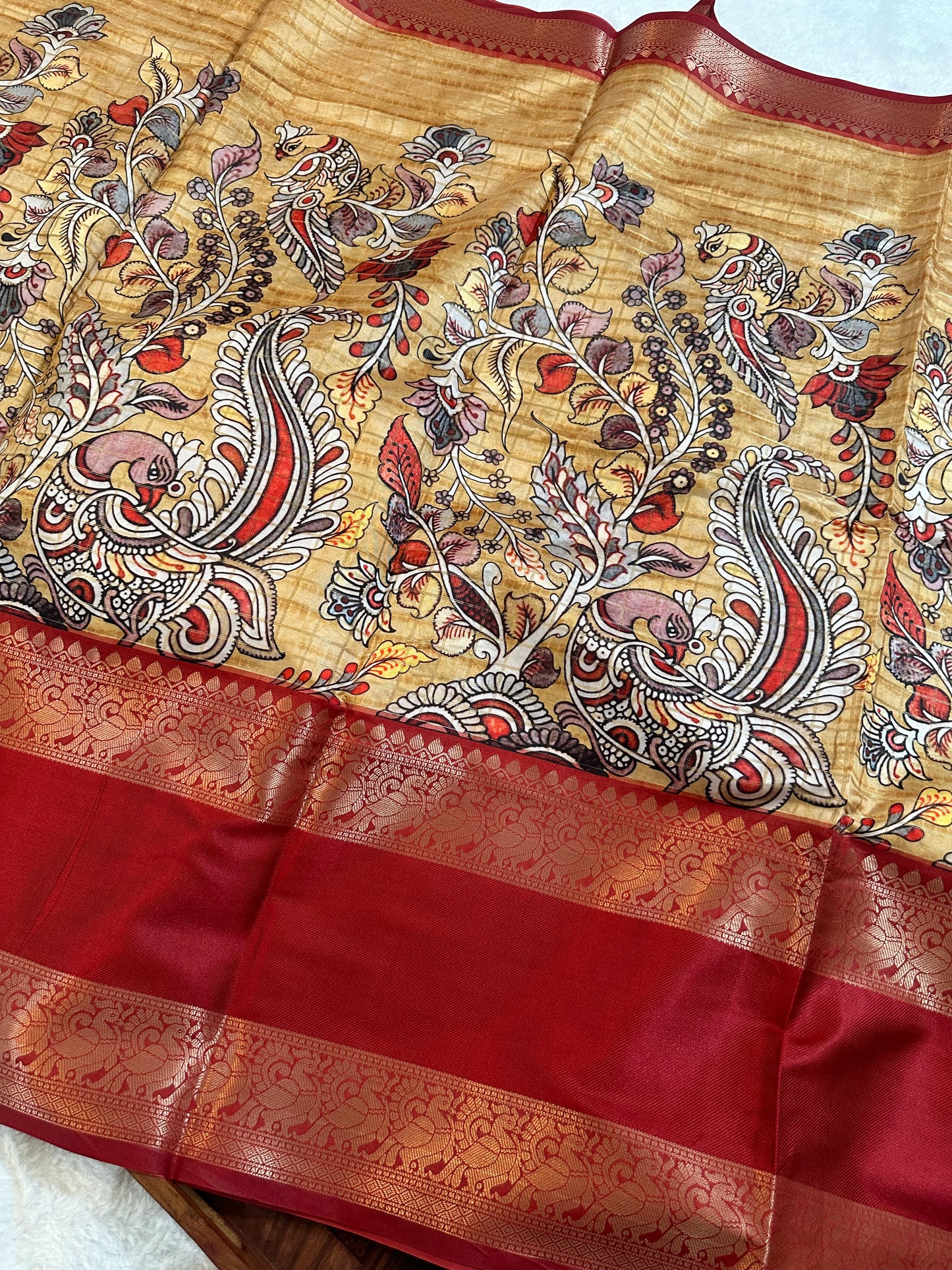 Mayuri Kalamkari Saree