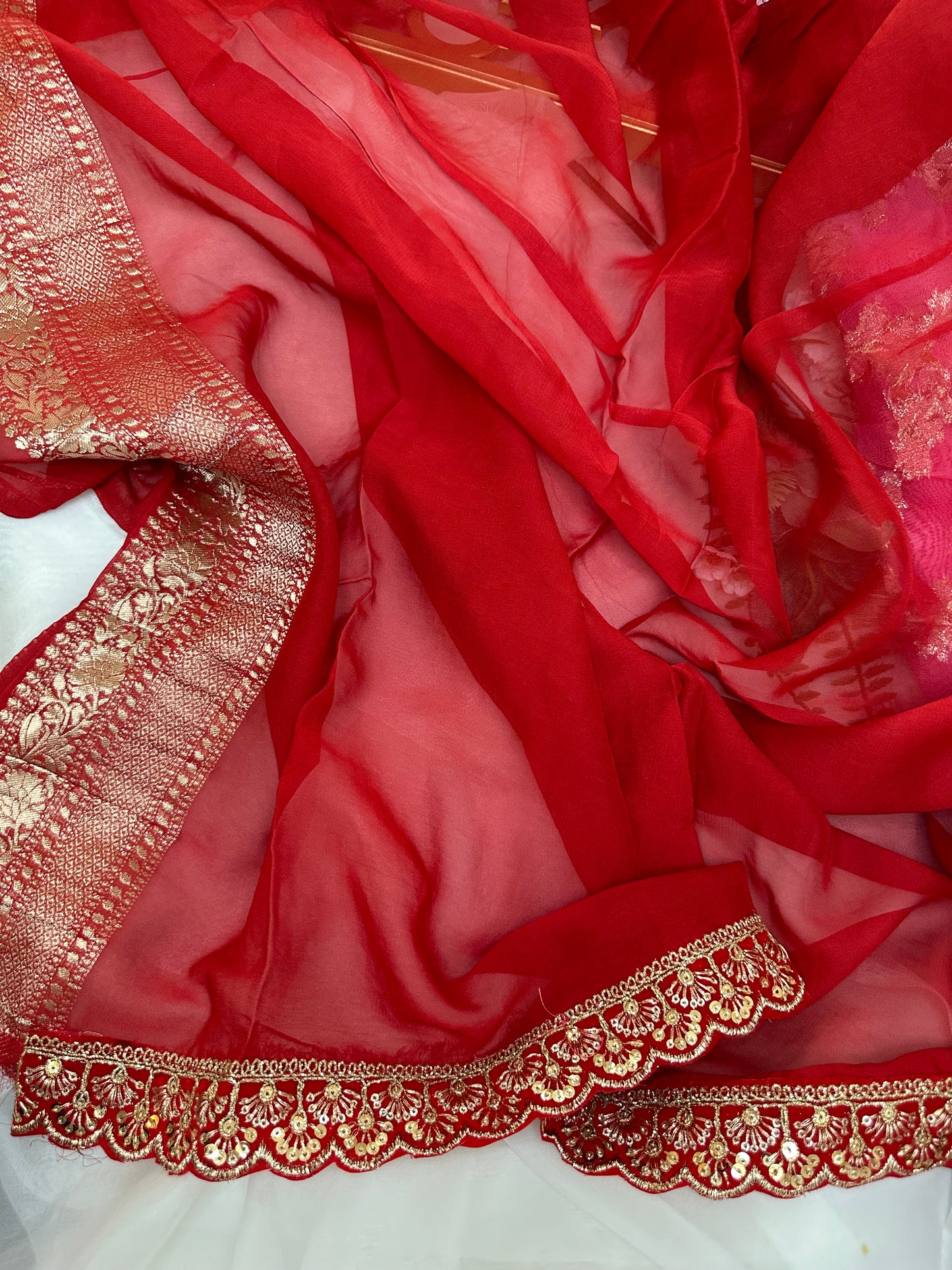 Pink Khaddi Georgette Saree