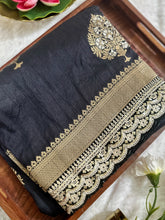 Load image into Gallery viewer, Black Silk Saree
