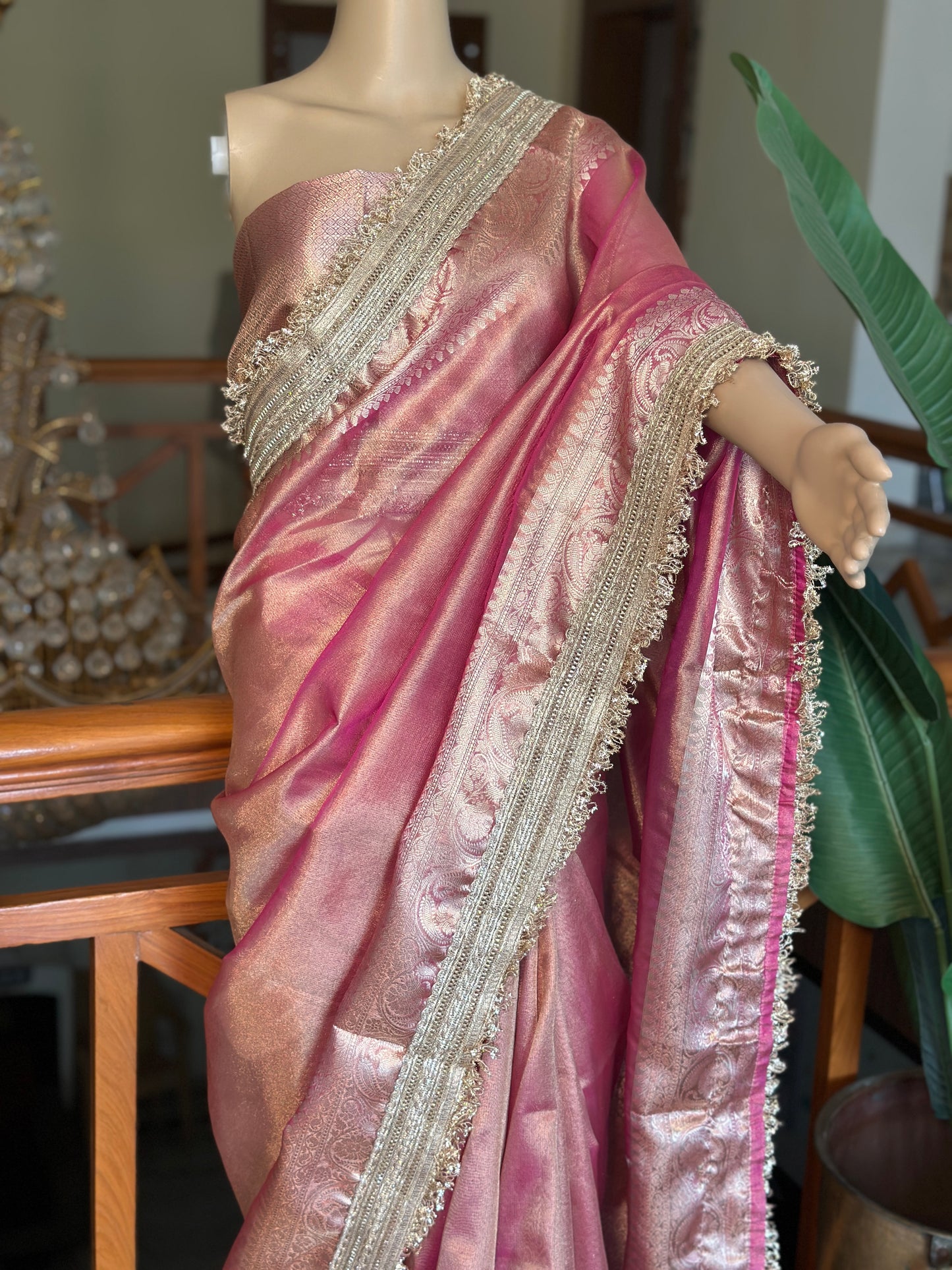 Blush Tissue Saree