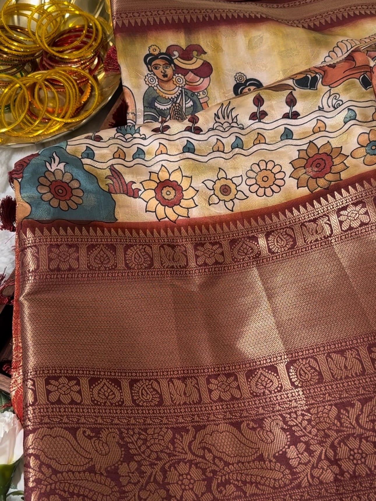 Nandi Kanchi Kalamkari Saree