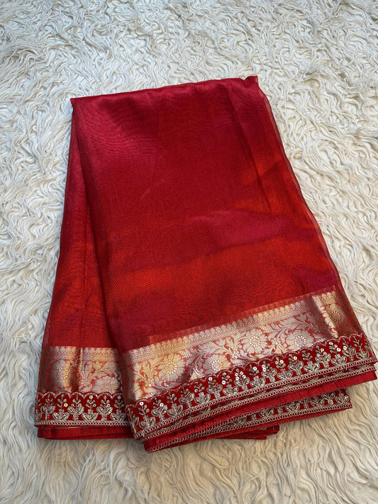 Laal Tissue Saree