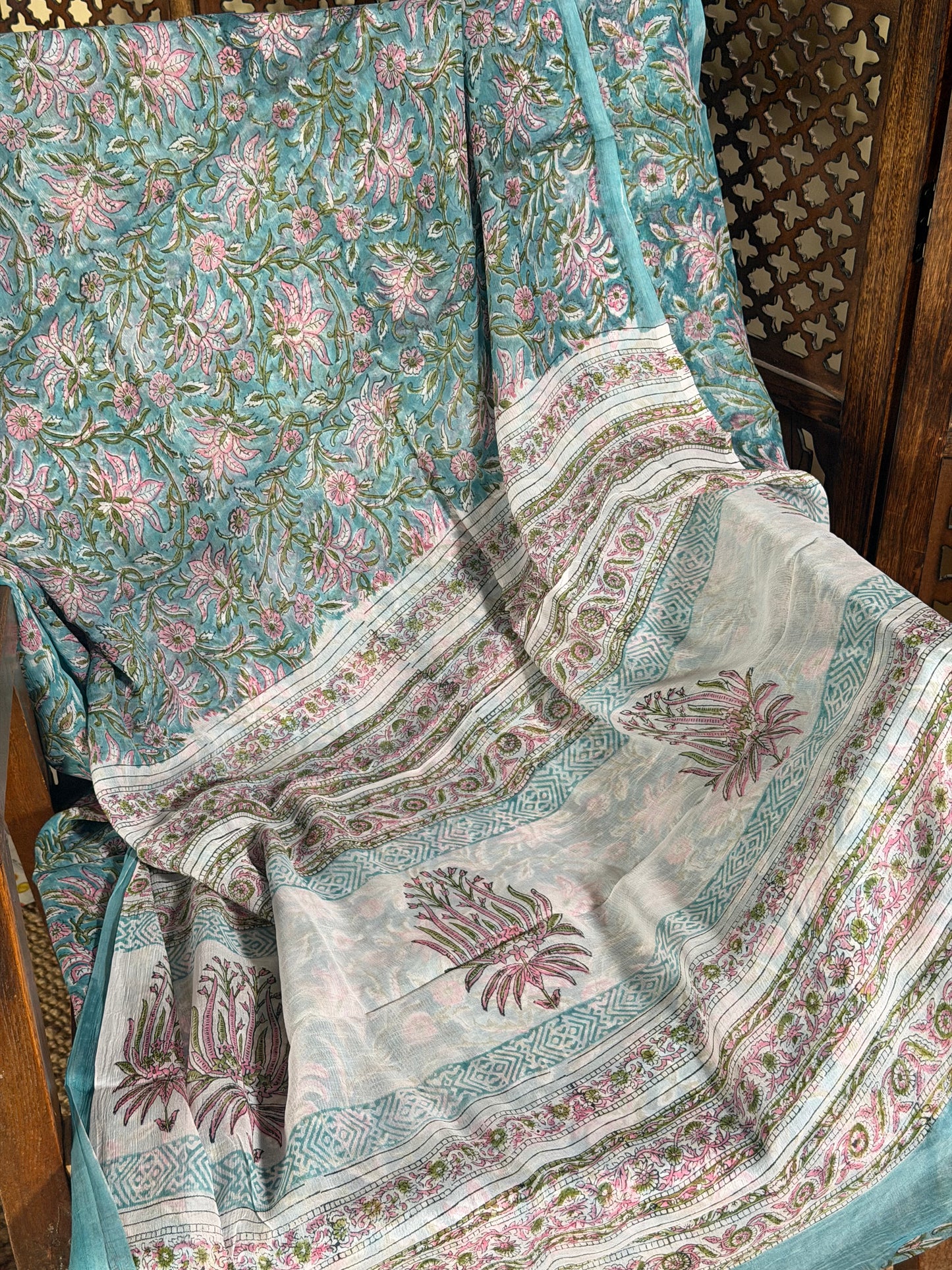 Ira Chiffon HandBlock Printed Saree