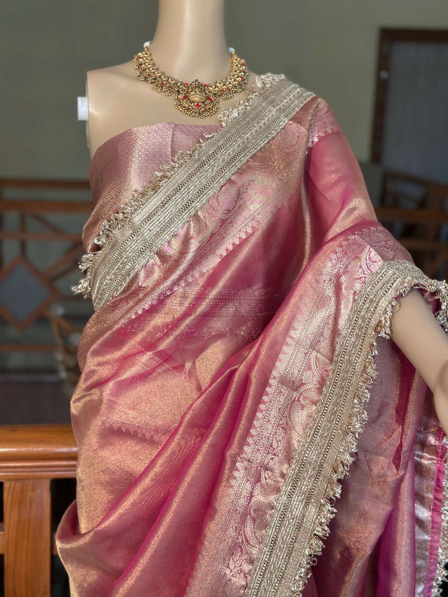 Blush Tissue Saree