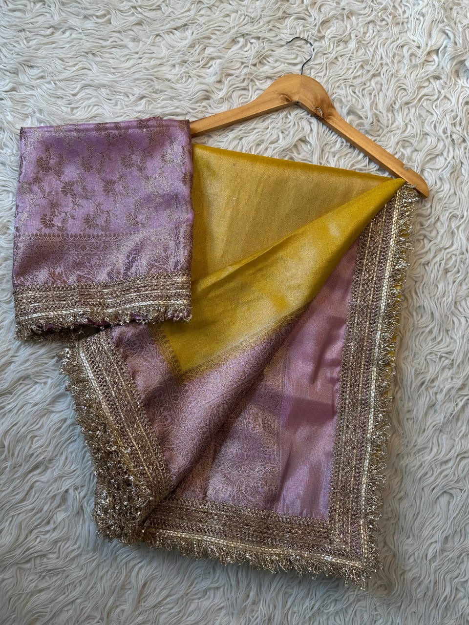 Golden Katan Saree