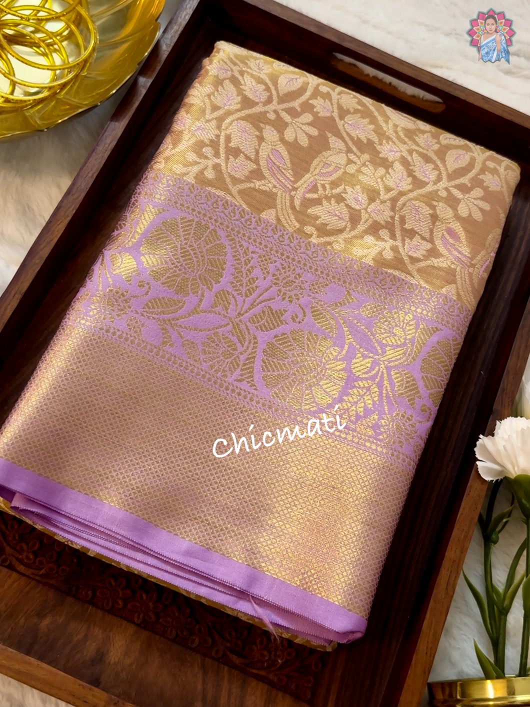 Lavender Kanjivaram Silk Saree