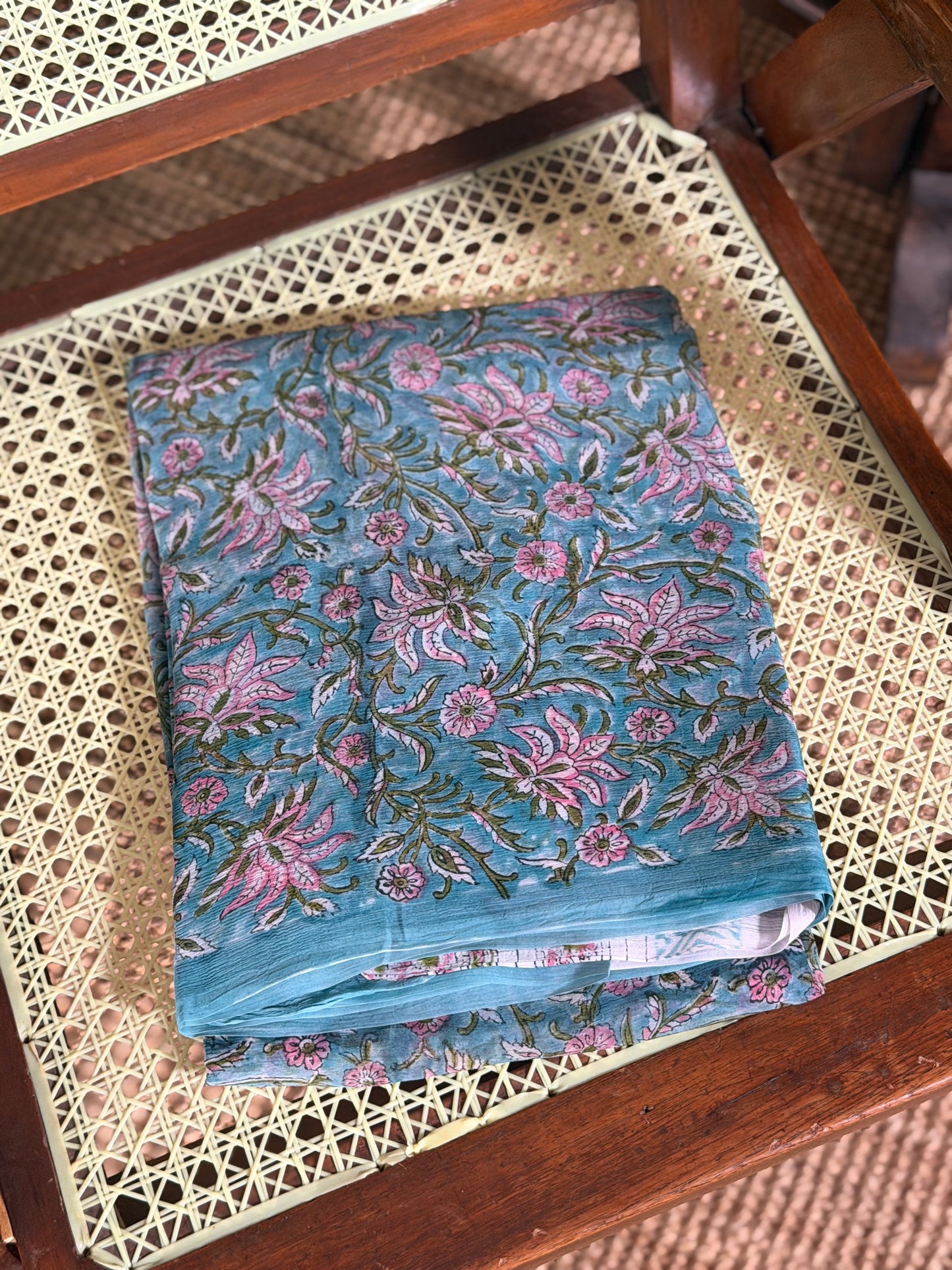 Ira Chiffon HandBlock Printed Saree