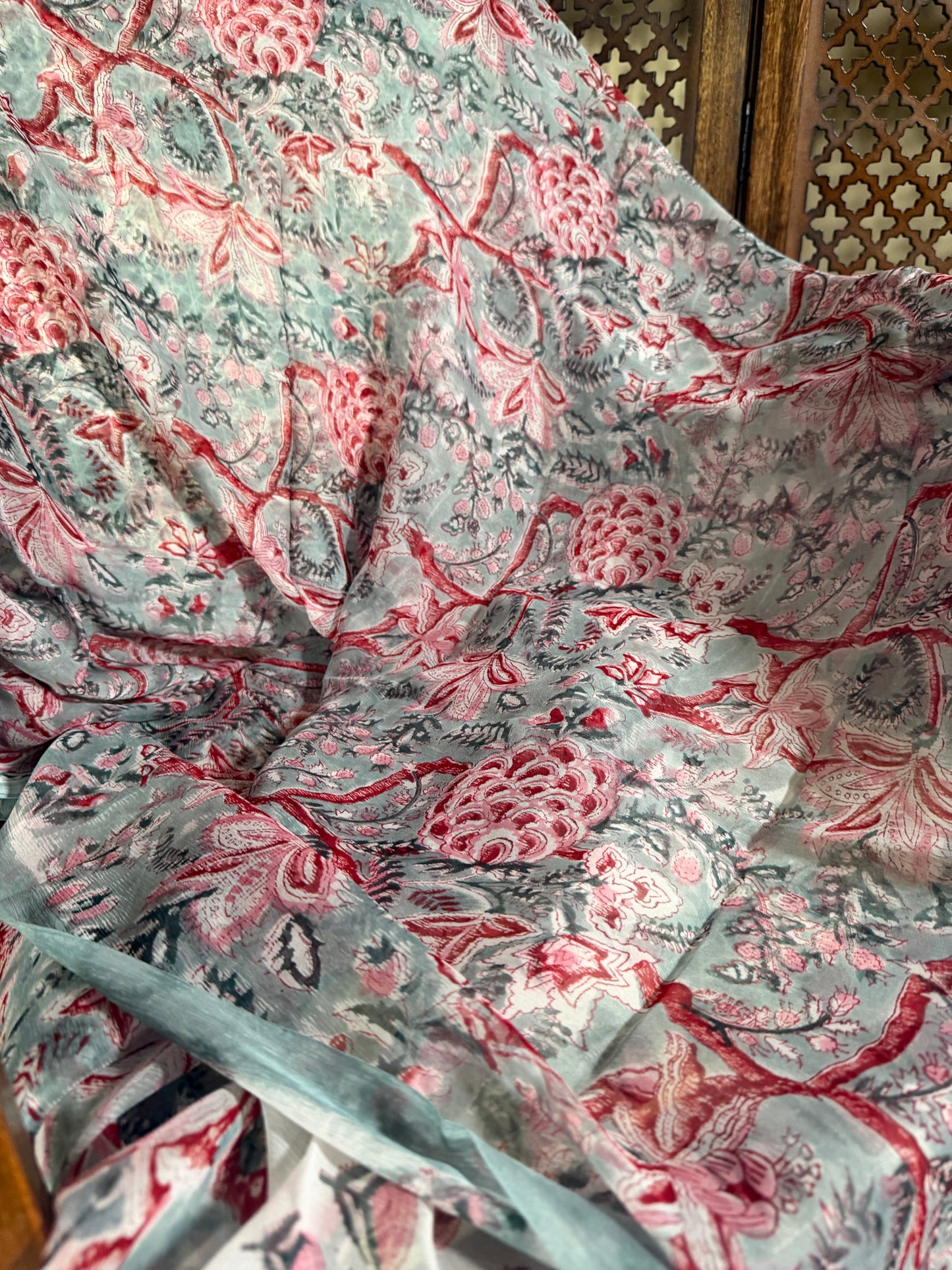 Naira Chiffon HandBlock Printed Saree