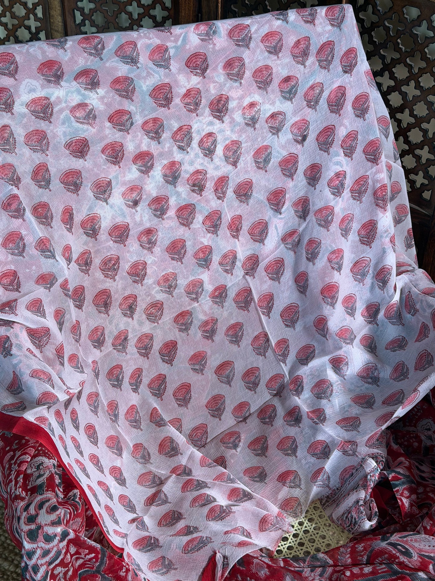 Kiara Chiffon HandBlock Printed Saree
