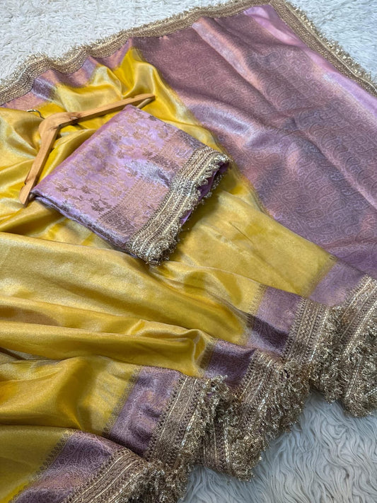 Golden Katan Saree