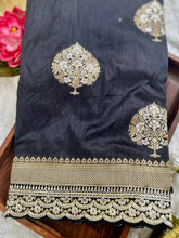 Load image into Gallery viewer, Black Silk Saree
