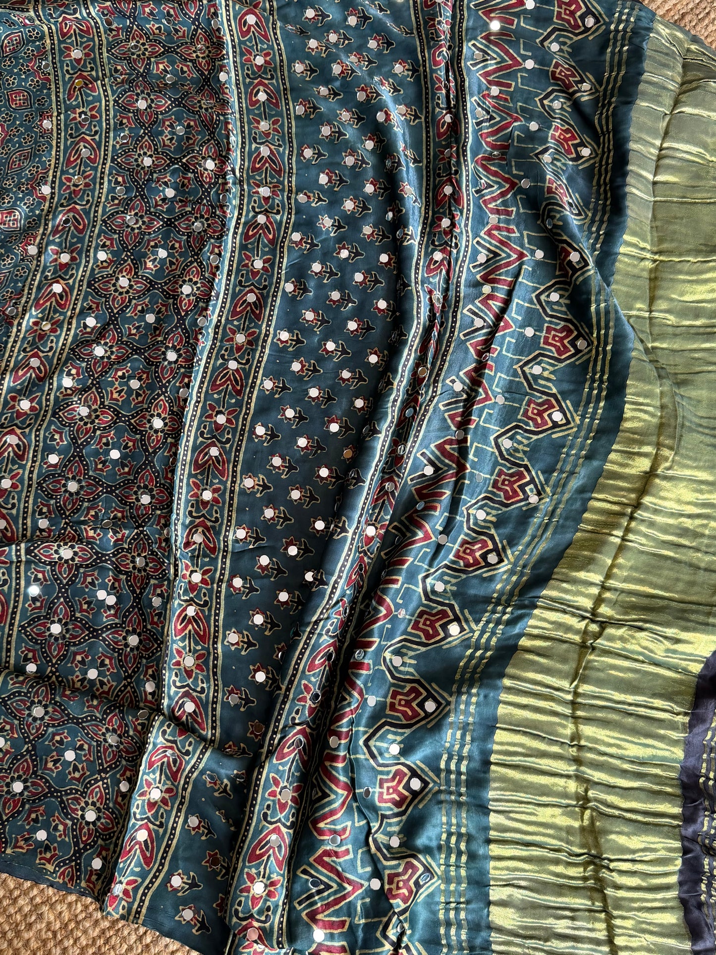 Firdaus Mirror Work Modal Silk Saree