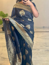 Load image into Gallery viewer, Black Silk Saree
