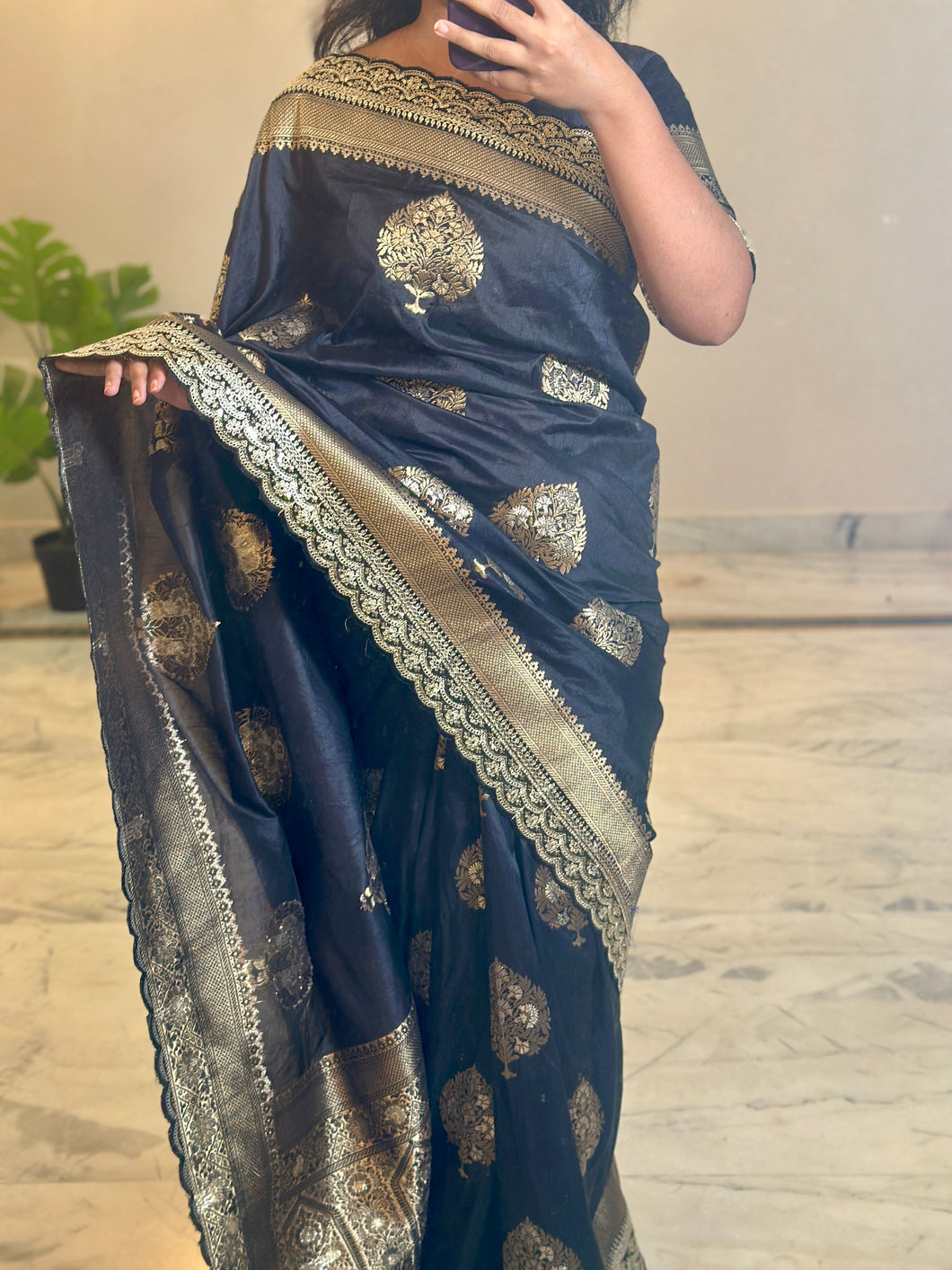 Black Silk Saree