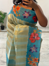 Load image into Gallery viewer, Pushpitha Blue Saree
