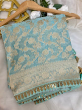 Load image into Gallery viewer, Mint Khaddi Georgette Saree
