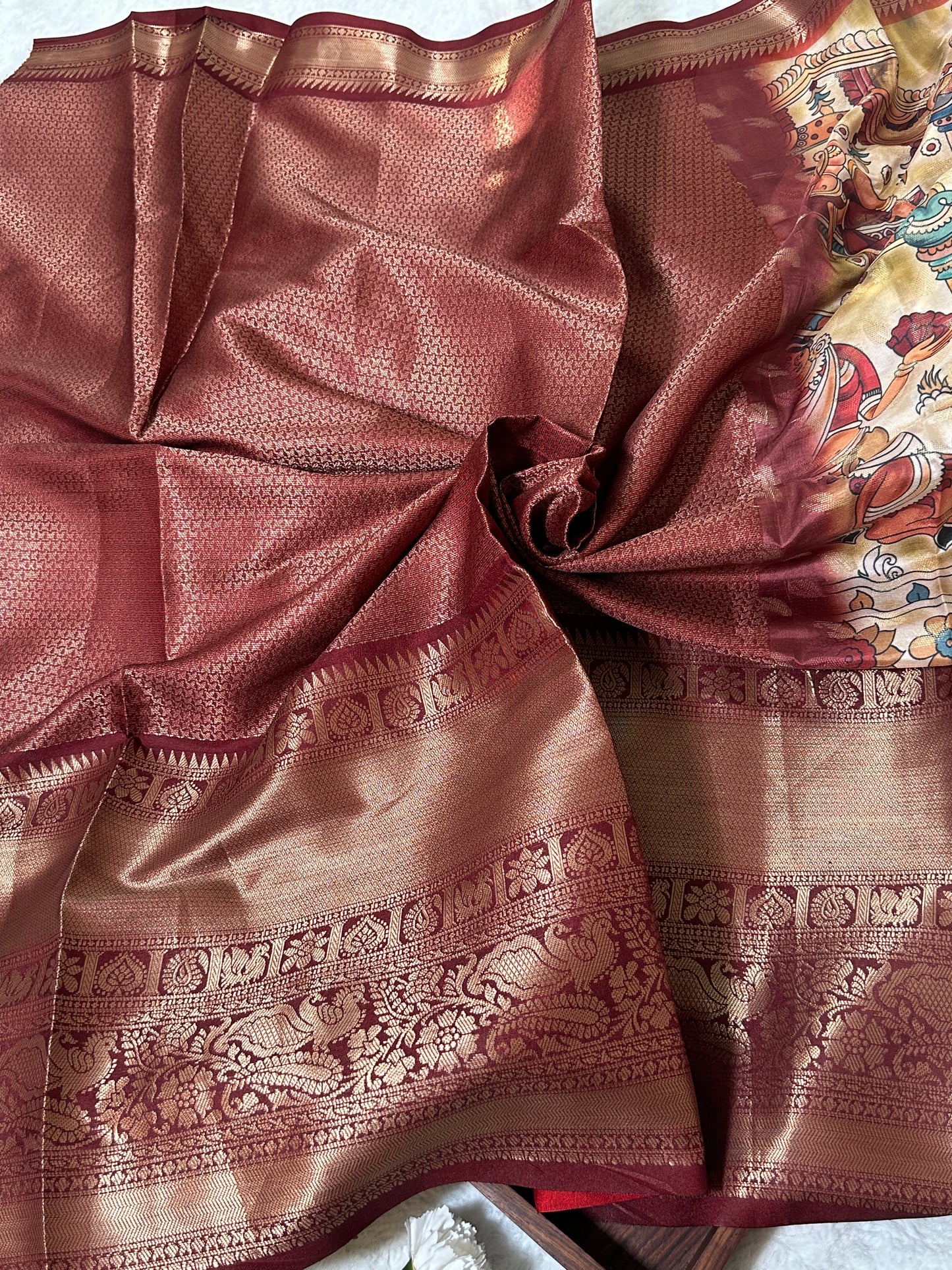 Nandi Kanchi Kalamkari Saree