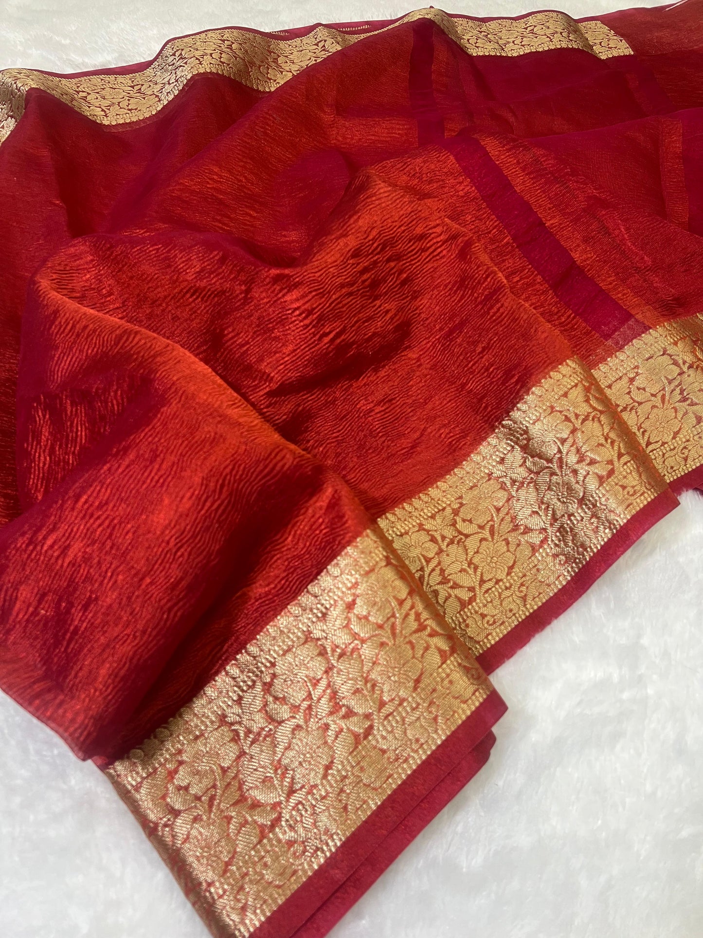 Ruby Crush Tissue Saree