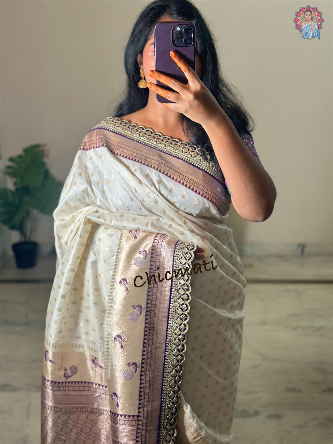 Peacock Parrot Silk Saree