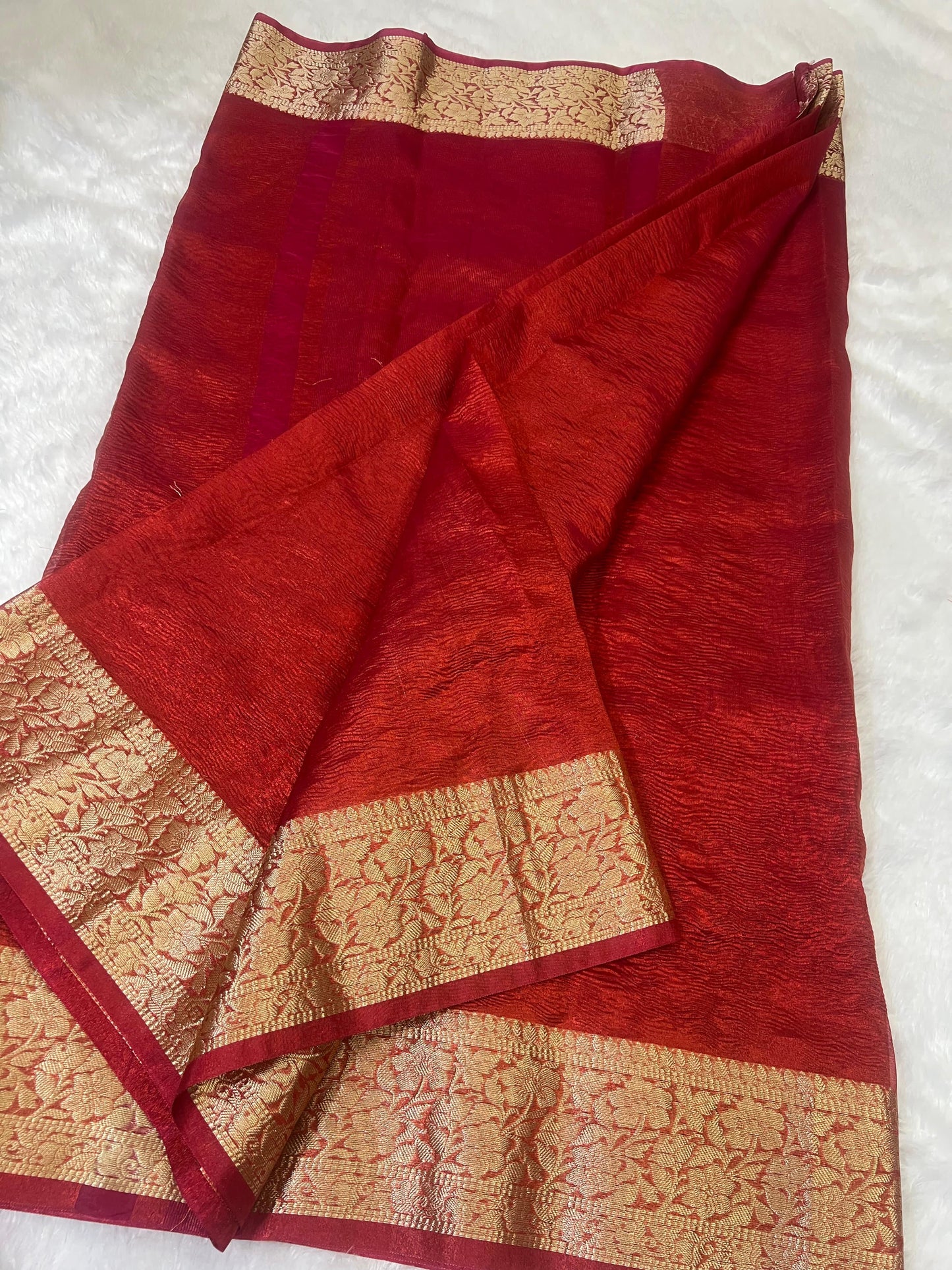 Ruby Crush Tissue Saree