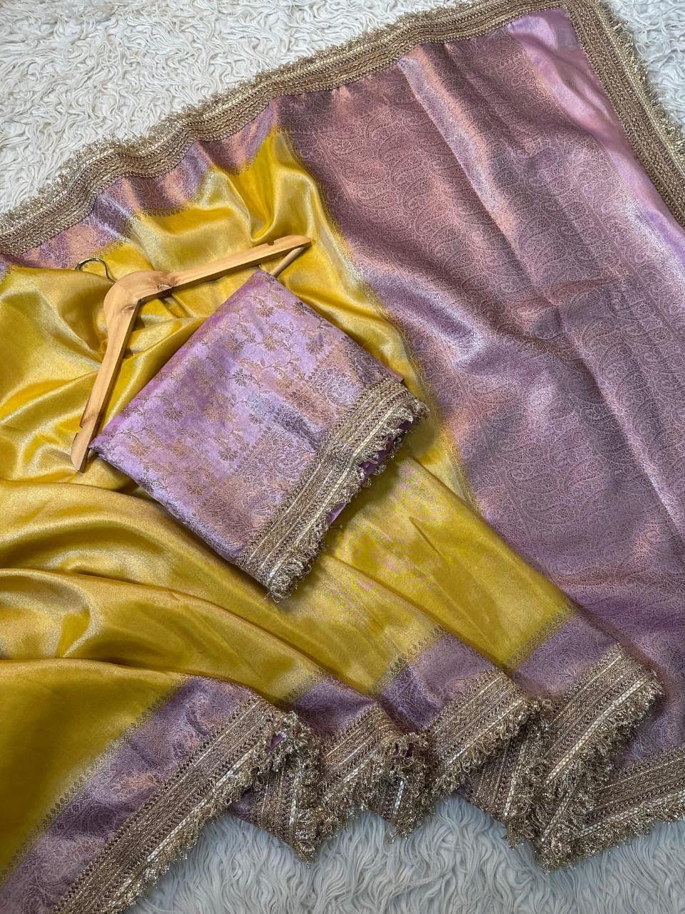 Golden Katan Saree