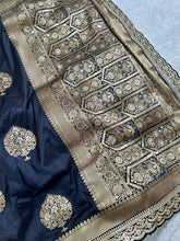 Load image into Gallery viewer, Black Silk Saree
