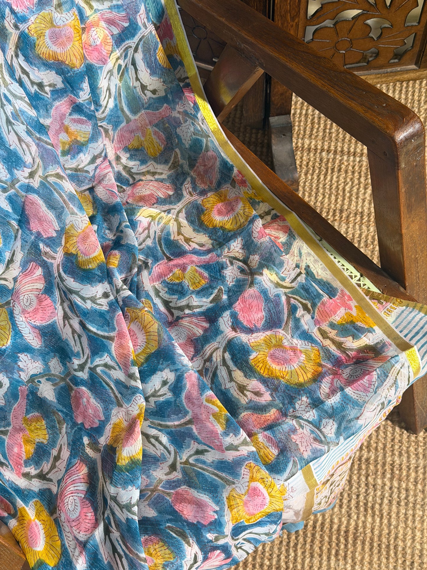 Avni Chiffon HandBlock Printed Saree