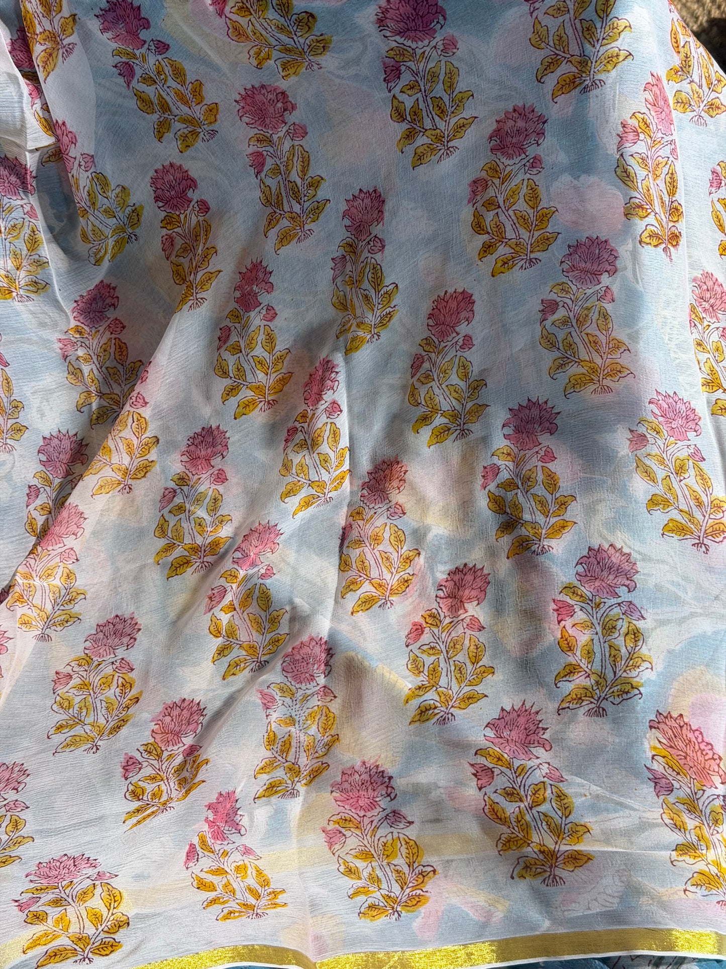 Avni Chiffon HandBlock Printed Saree