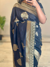 Load image into Gallery viewer, Black Silk Saree
