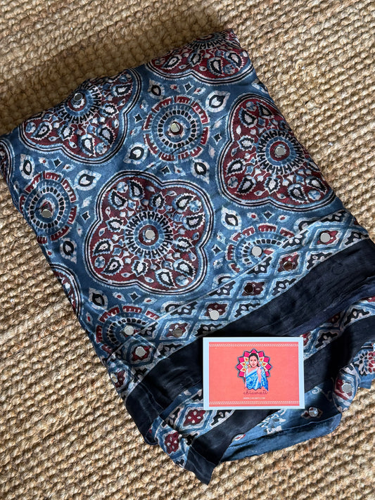 Meher Mirror Work Modal Silk Saree