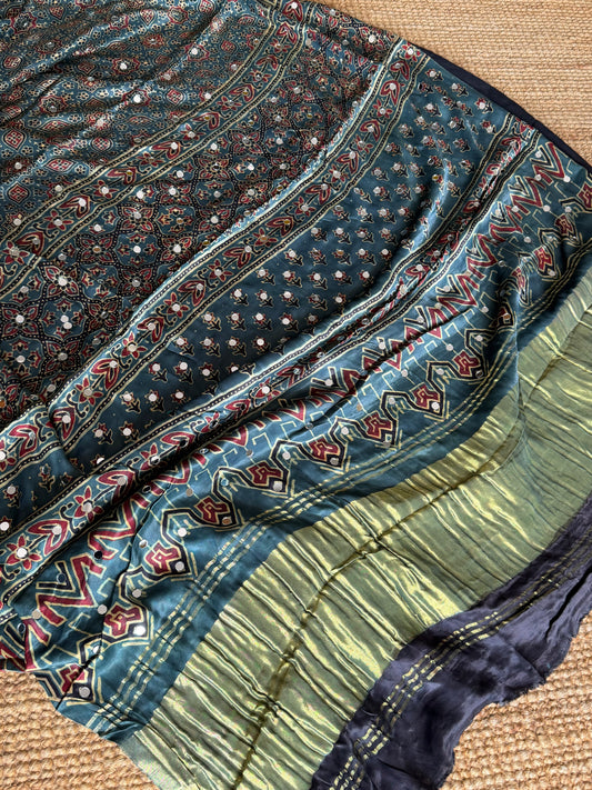 Firdaus Mirror Work Modal Silk Saree