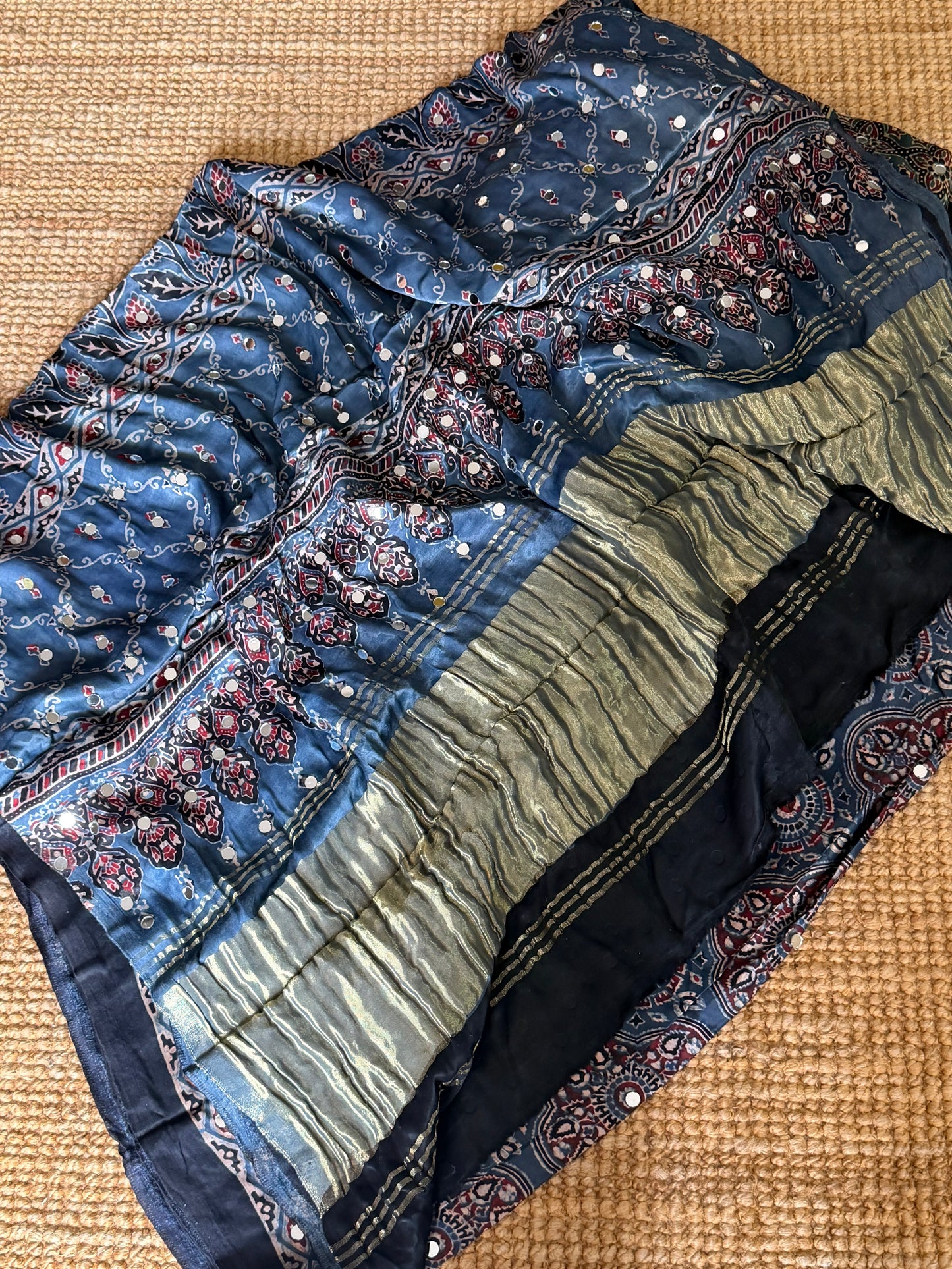 Meher Mirror Work Modal Silk Saree