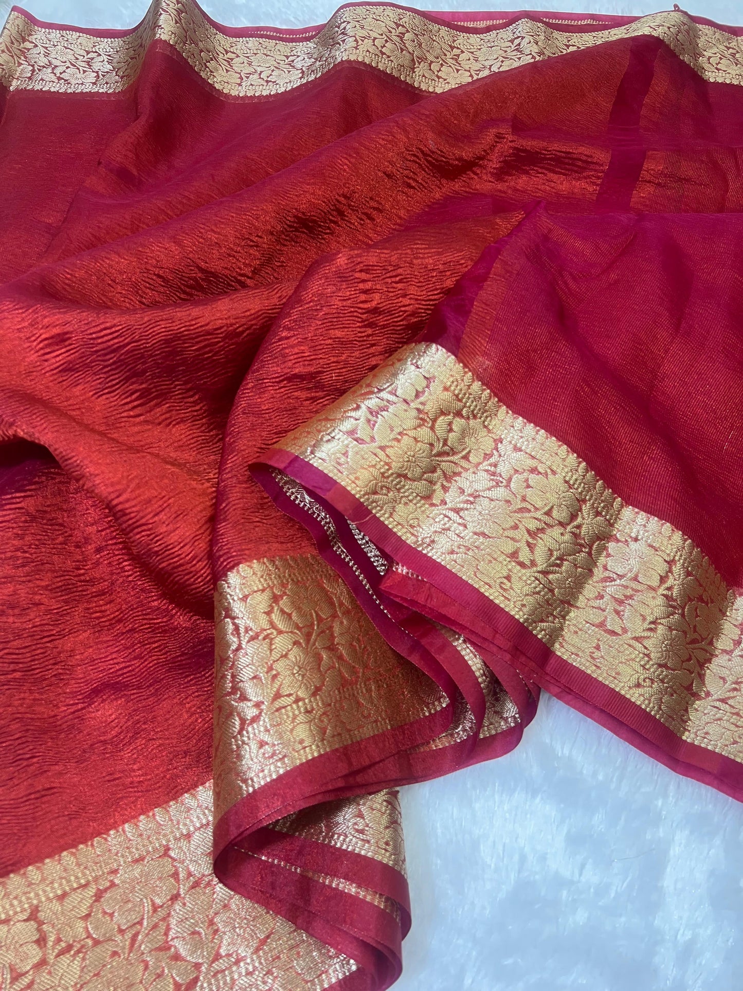 Ruby Crush Tissue Saree