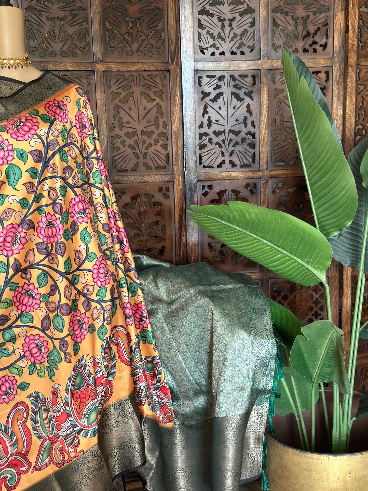 Kamal Kanchi Kalamkari Saree