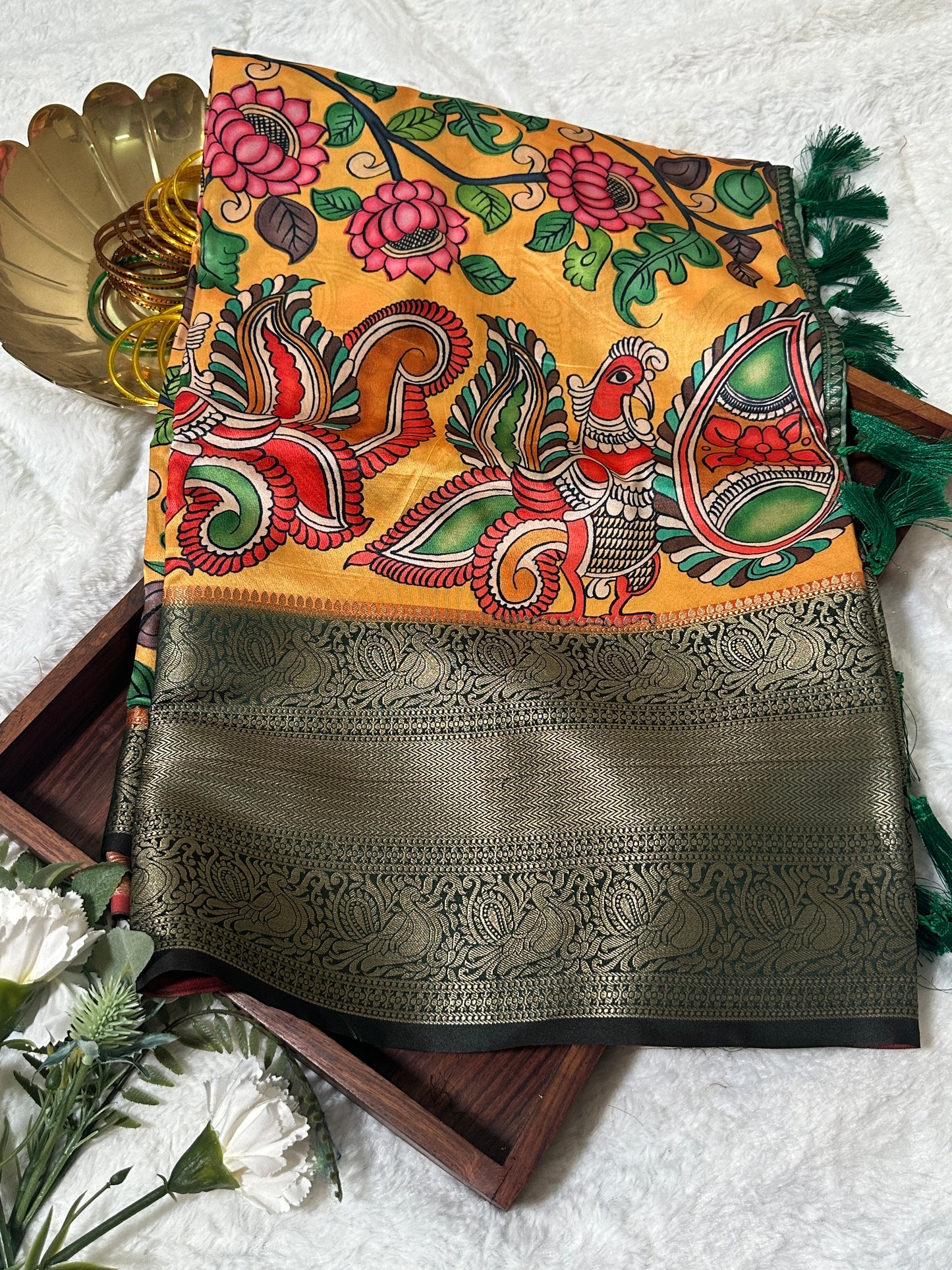 Kamal Kanchi Kalamkari Saree