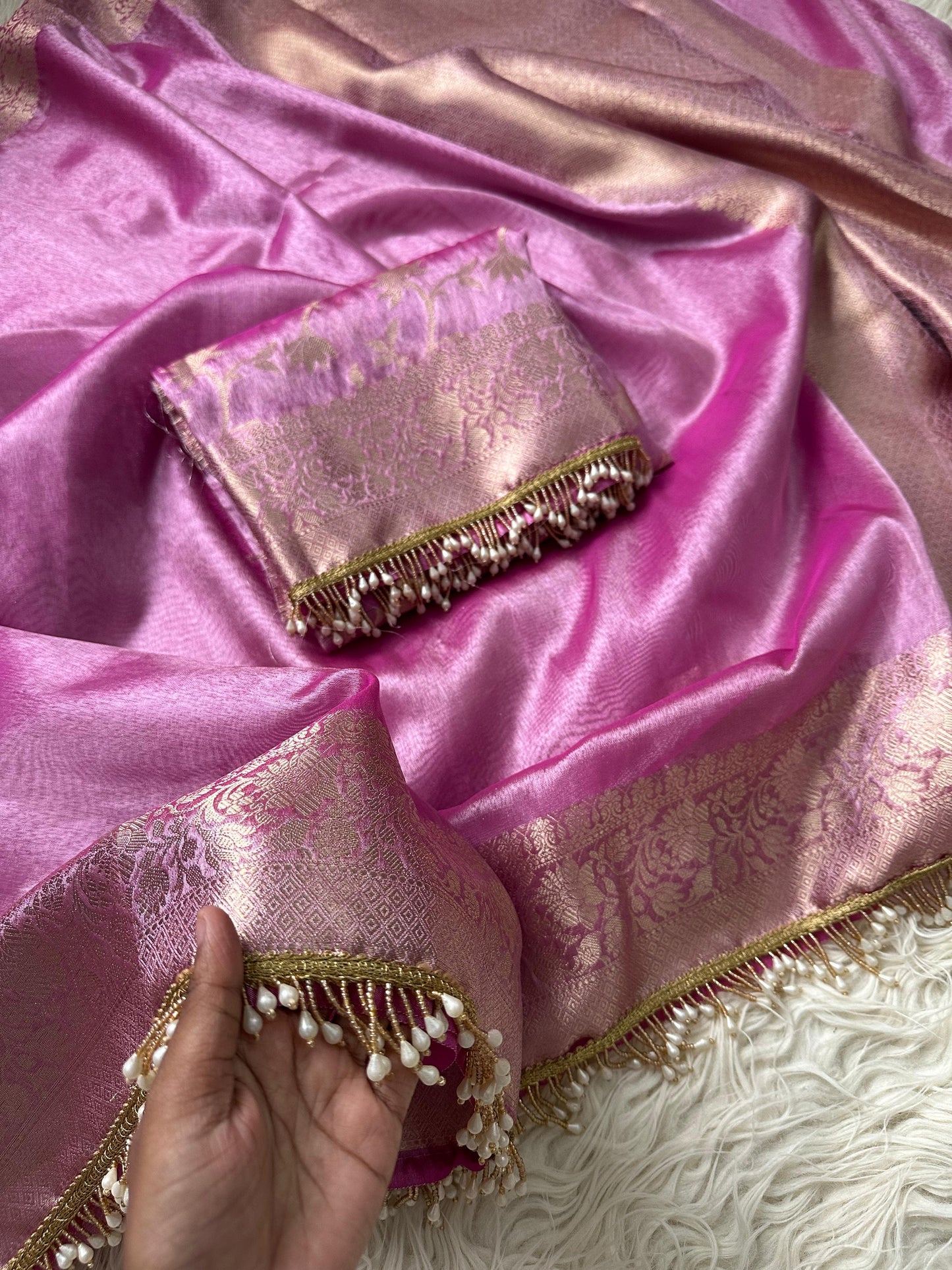 Blush Tissue Saree