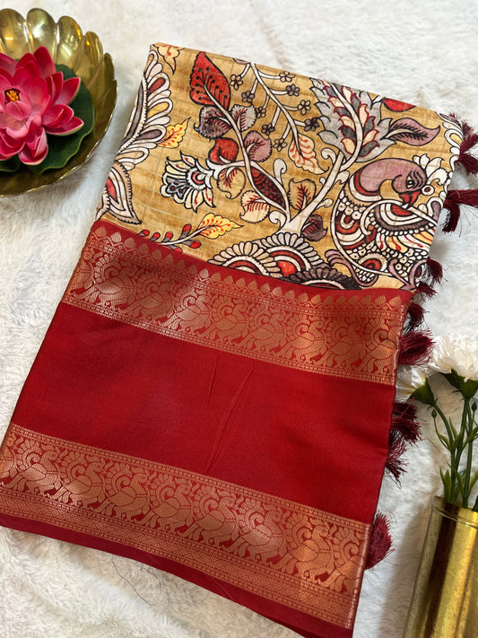 Mayuri Kalamkari Saree