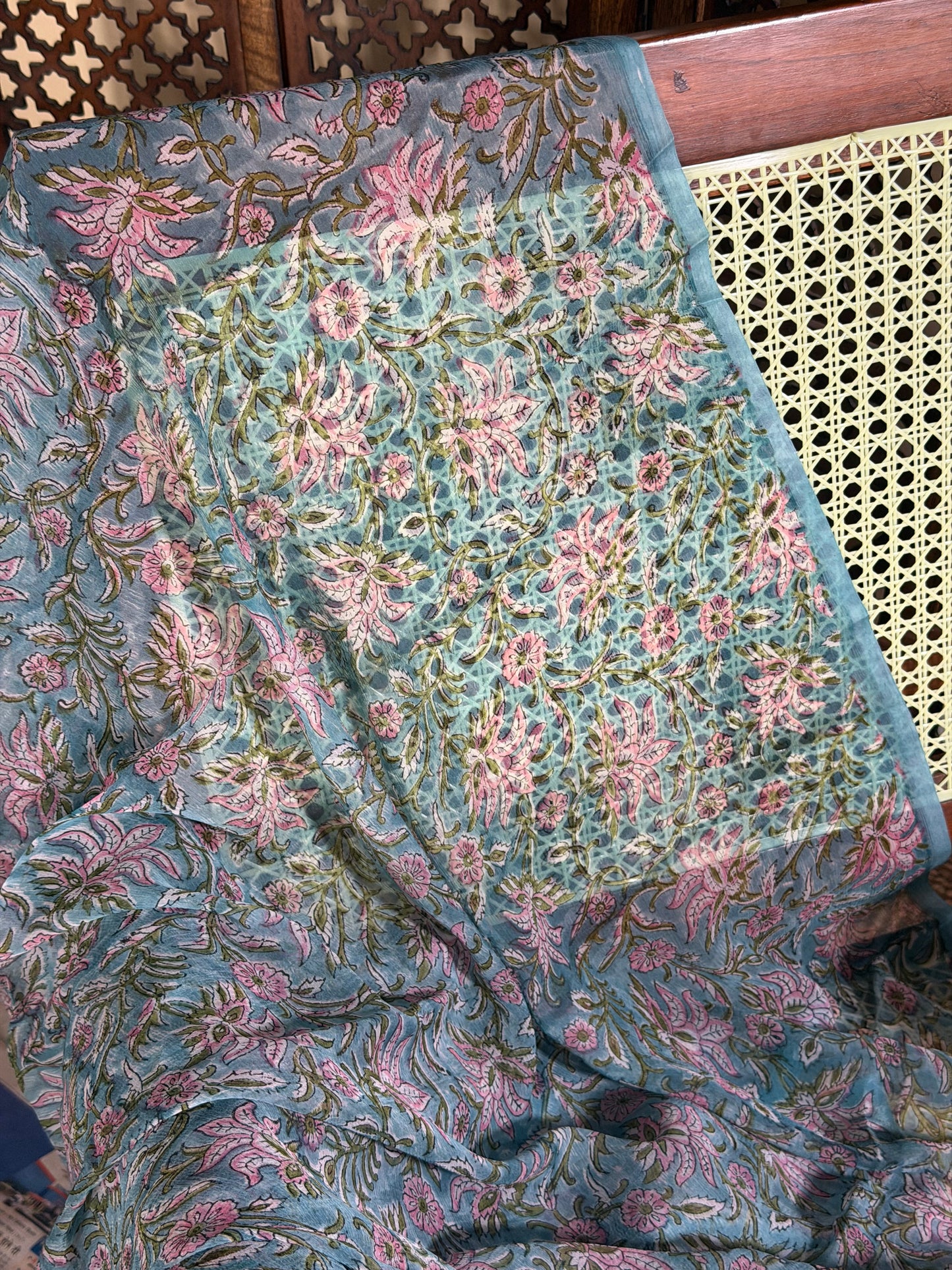 Ira Chiffon HandBlock Printed Saree