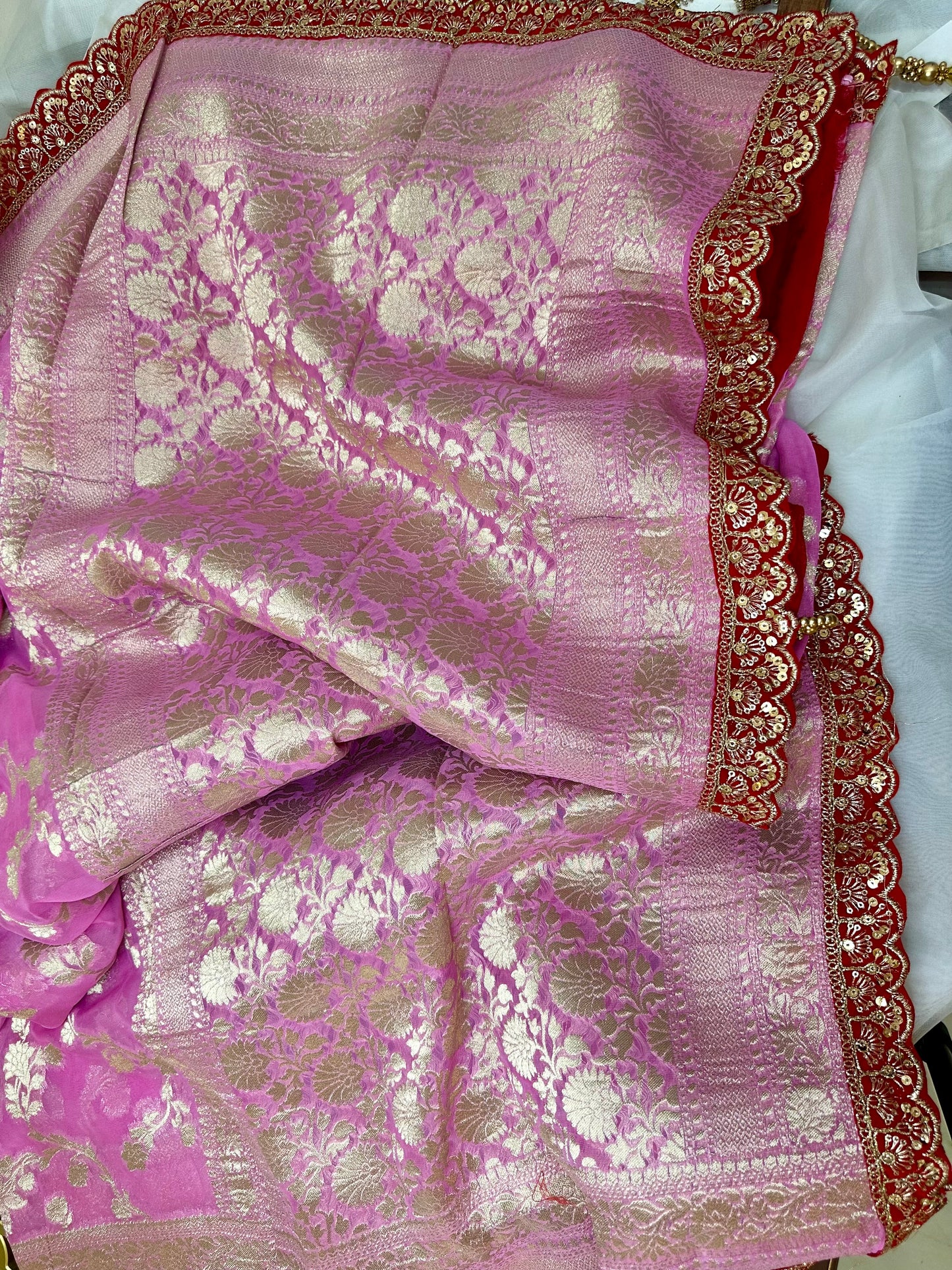 Pink Khaddi Georgette Saree