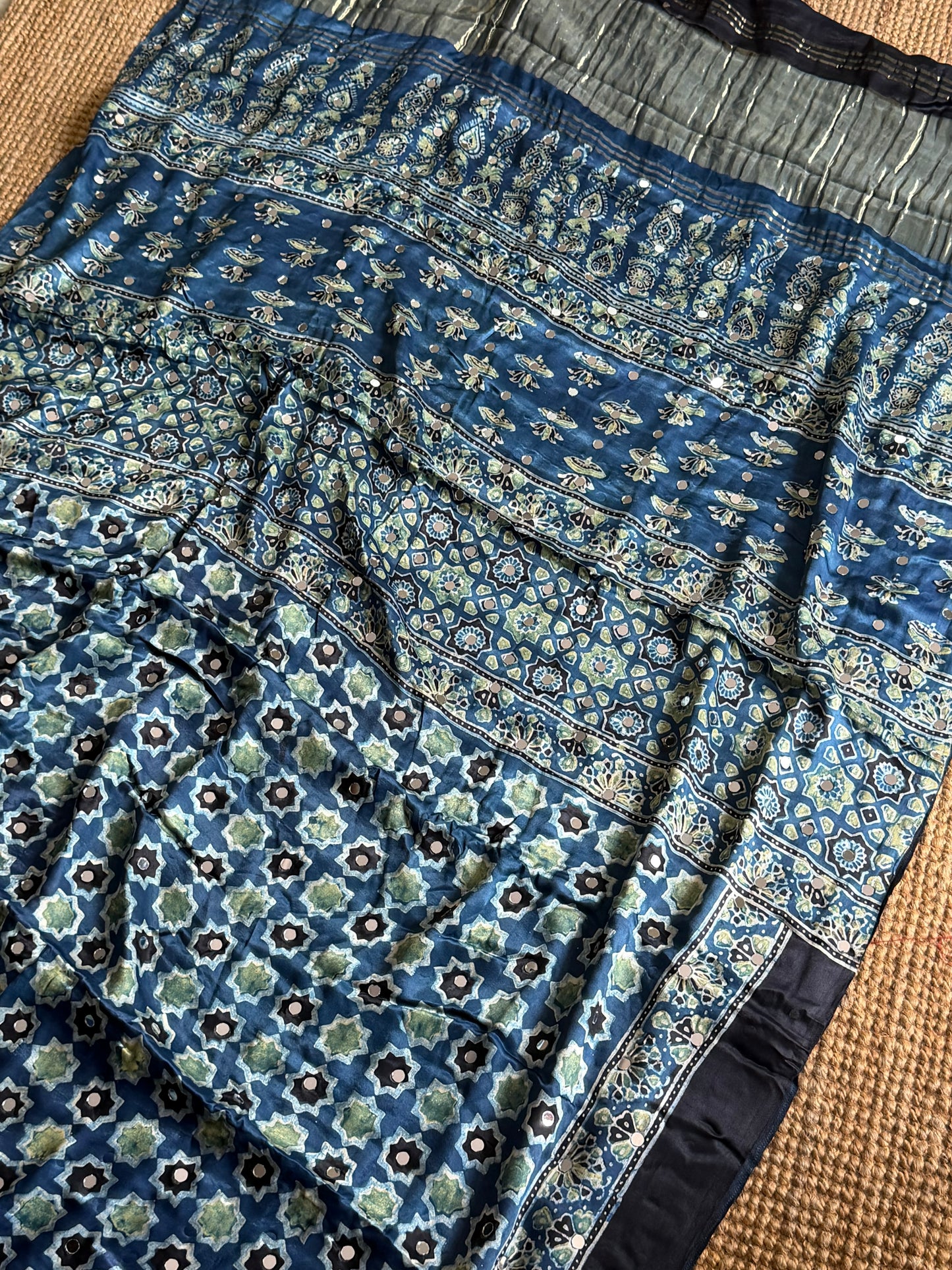 Neelam Mirror Work Modal Silk Saree
