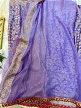 Load image into Gallery viewer, Lavender Khaddi Georgette Saree
