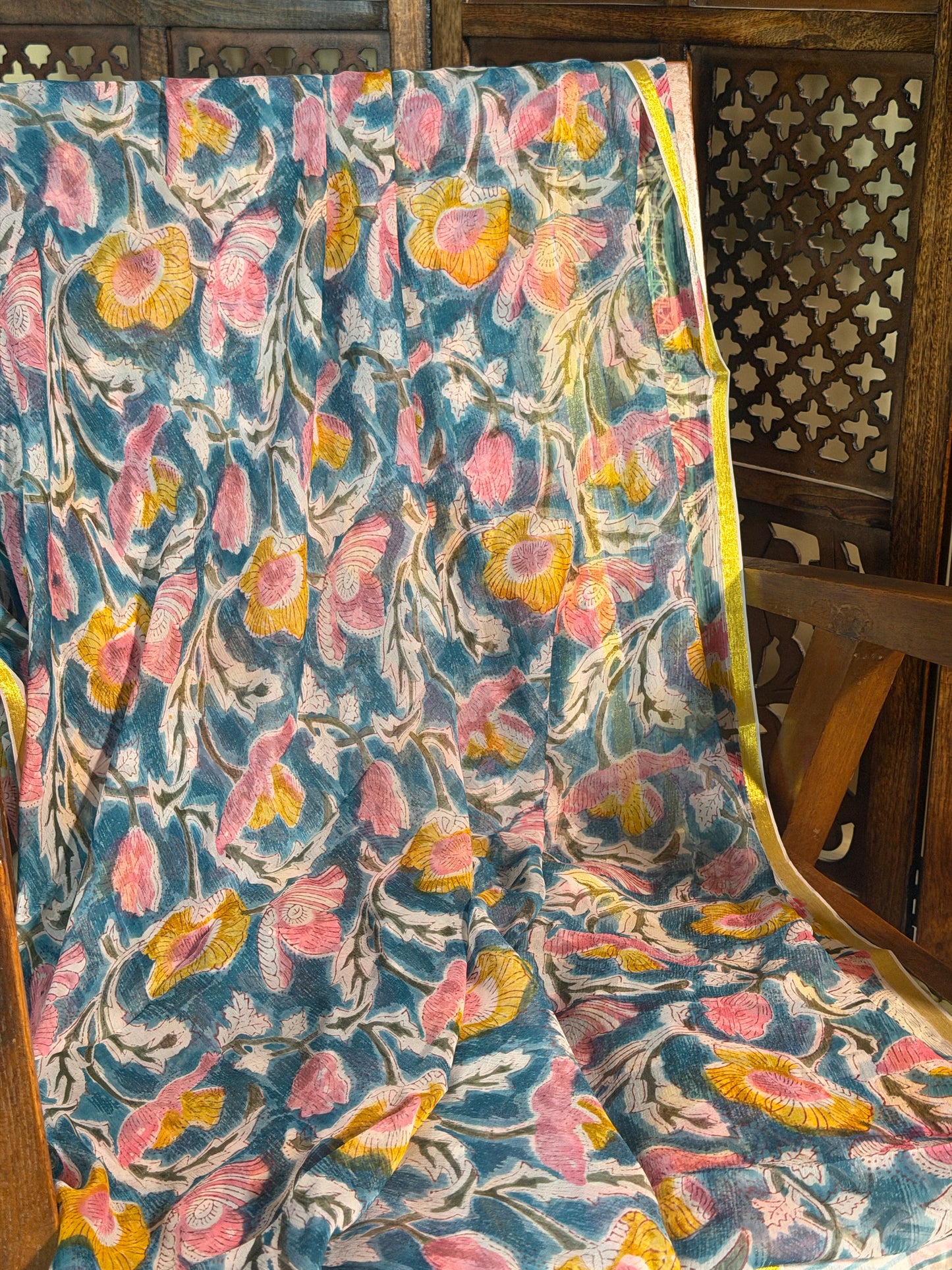 Avni Chiffon HandBlock Printed Saree