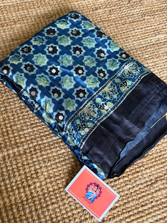Neelam Mirror Work Modal Silk Saree